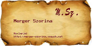Merger Szorina névjegykártya